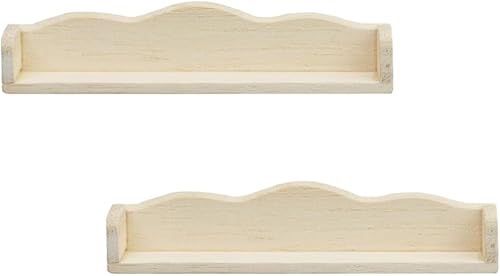 Miniatura 1 de 2 estantes de pared de madera en miniatura para casa de muñecas, decoración de casa de muñecas a escala 1:12, ideal para mostrar accesorios y