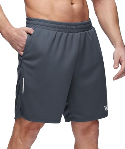 ZITY 7” Inseam Mens Athletic Running Shorts Mesh Quick Dry Gym Shorts Grey - image 1