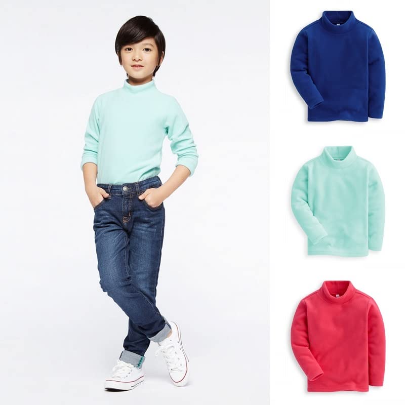 Mud Kingdom Kids Fleece Shirts High Collar Soft Tops Unisex3