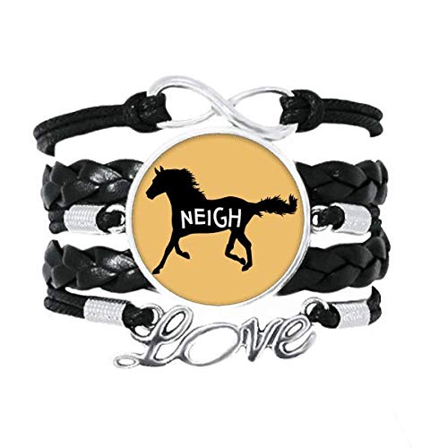 OFFbb-USA Mustang Running Dash Neigh Bracelet Love Accessory Twisted Leather Knitting Rope...