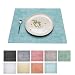 modern-twist Silicone Placemat, Linen Pattern, Seafoam Blue
