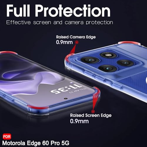 Image of TheGiftKart Shockproof Crystal Clear Back Cover Case for Motorola Moto Edge 60 Pro 5G | 360 Protection | Hard Clear Back Cover for Moto Edge 60 Pro (PC & TPU, MagSafe Compatible, Transparent)