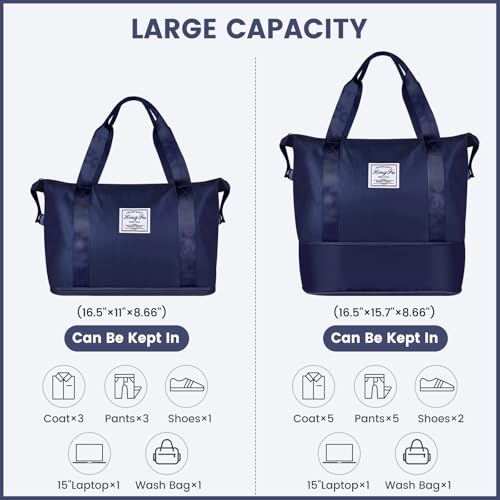Women's Duffle Bag-798E, Dark Blue, L2