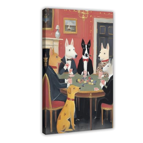ZDFTAFD Póster de póquer con diseño de perro Moody Animal, 60 x 90 cm