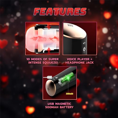 Image of Male Masturbators | 10 Modes Automatic Sucking Vibrating & Squeezing TPE Pocket Pussy Masturbation Cup 3D Realistic Textured Male Sex Toys Penis Massager | OH-AV-043