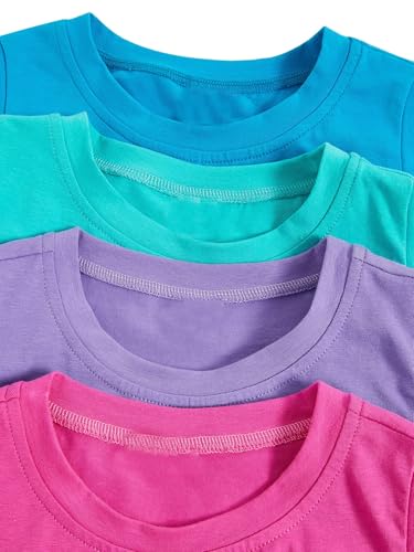 Milumia Girl's 4 Pack Dance Tops Ruched Knot Side Solid Round Neck Crop Tank Tops3