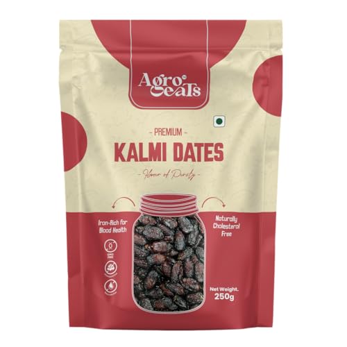 Image of AGROEATS PREMIUM KALMI DATES - 250g Pack | Juicy & Delicious Khajoor, Khajur | No Artificial Colours | Naturally Sweet | Instant Energy