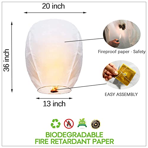Xmmybto 959 10 Packs Chinese Pape Lanterns To Release In Sky Paper Flying Lanterns Wishing Lanterns thumb #1