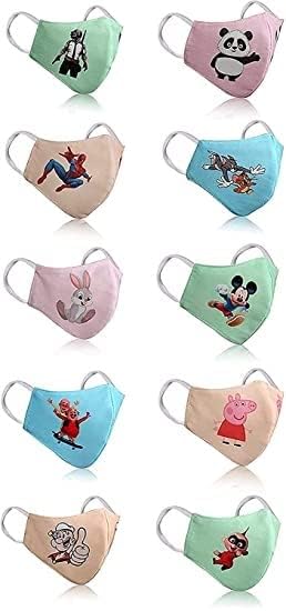 Cute 3D Cartoon Cotton Face Mask for Kids – Reusable & Washable Cloth Mask with Adjustable Ear Loops, Soft & Breathable Protection for Boys & Girls (Unisex)-image-12