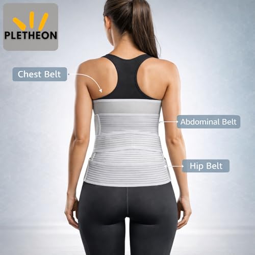 Image of PLETHEON 3 In 1 Postpartum Belly Band Post Pregnancy Abdominal Belt For Women After Birth Belly /Waist /Pelvis Wrap Postnatal Shapewear, (Fit from 30 Inch to 46 Inches of waist) (White)