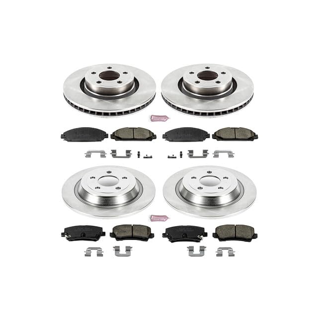 Image of PowerStop Front and Rear Brake Kit for Ford Mustang 2015-20 - Z17 Ceramic Brake Pads & Disc Rotors Replacement, KOE6808
