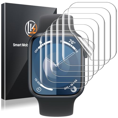 Image of LK 6 Pack for Apple Watch Screen Protector 45mm Series 9 8 7 [New Version] Anti-Scratch, Self-Healing Soft TPU Screen Protector for Apple Watch 45mm, Bubble Free, HD Transparent, Touch Sensitive