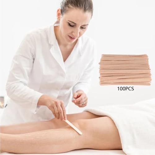 Image of MCP Healthcare Sterile Disposable Wood Tongue Depressors | 100-Count Hygienic Pack | Ideal for Dental Clinics, Skin Care Waxing, Hair Removal, & Toiletry Kits | Versatile, High-Quality Wooden Spatulas