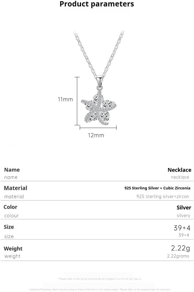 JOLINO Starfish Necklace,Ocean Pendant Necklace for Women,925 Sterling Silver Plated with Platinum,Ocean Jewelry Gift for Women,Birthday, Wedding, Anniversary,Graduation,Christmas - Image 6