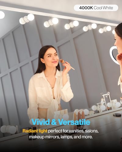 Image of Sunco 12 Pack G25 LED Light Bulb, Globe, Vanity Bathroom Mirror, 6W=40W | 4000K Cool White, Frosted Lens, 450LM, Dimmable, E26 Medium Base, Vanity Mirror Lighting, Damp Rated, Decorative Round Bulb