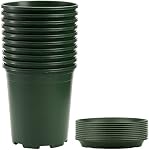 Fasmov 10PCS 1 Gallon Durable Nursery Pot Garden Flower Pots Nursery Plant Container Kit with 10 Pcs Matching Pallets