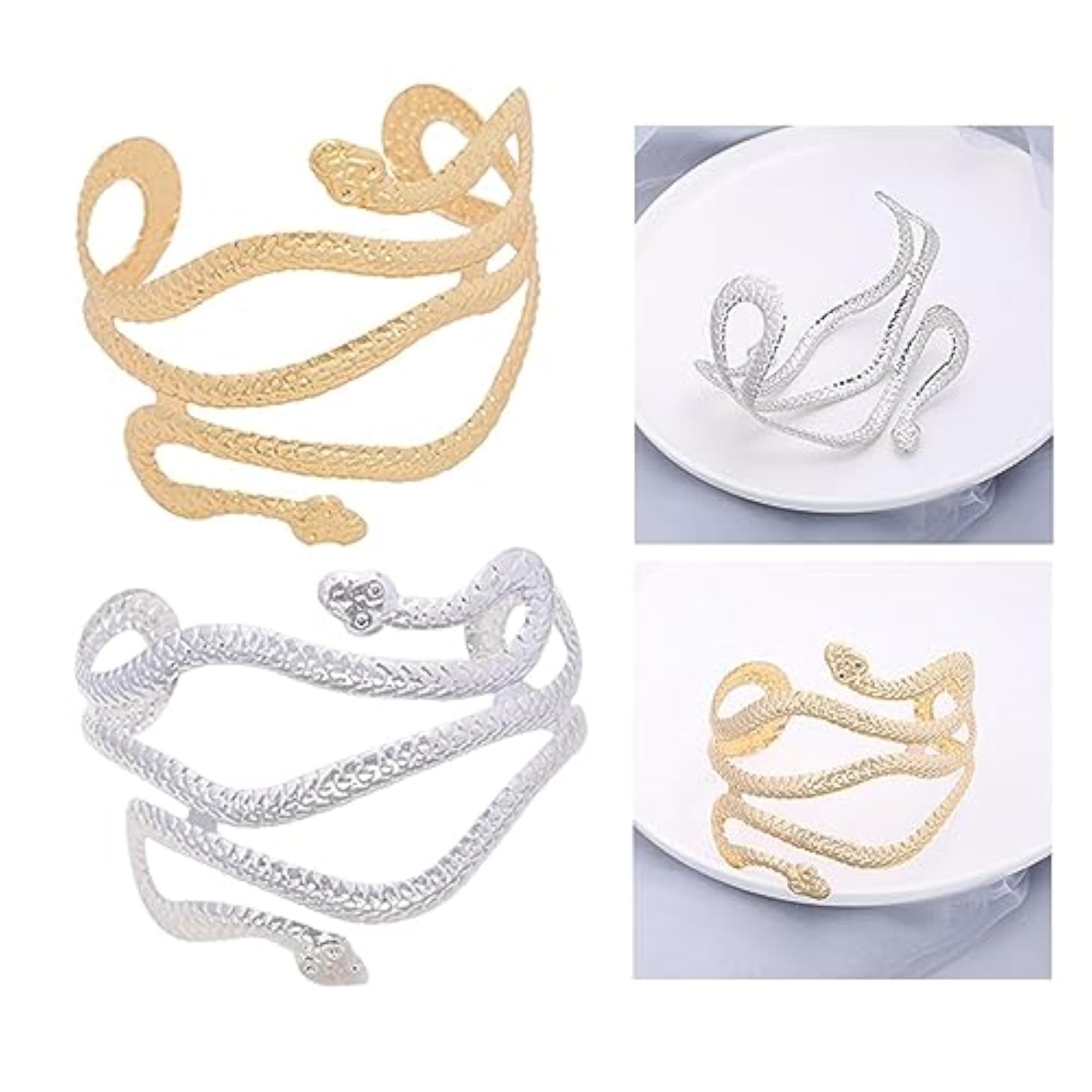 Women's Gold Snake Upper Arm Cuff Jewelry Armlet Wrap