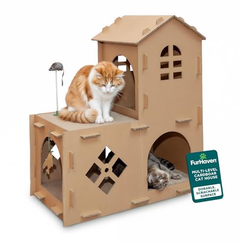 FurHaven Two-Level Cardboard Cat House