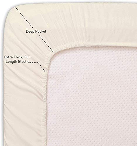 Cottington Lane TR-ALL-KING-024 Wyoming King Bed Sheets 84X84-400 Thread Count 4-Piece Sheet Set Emperor/Wyoming King (84 Inch X 84") Ivory Solid Fit Up To 16 Inch Deep Mattress 100% Egyptian Cotton-Wyoming King Sheets-Emperor King Sheets thumb #2