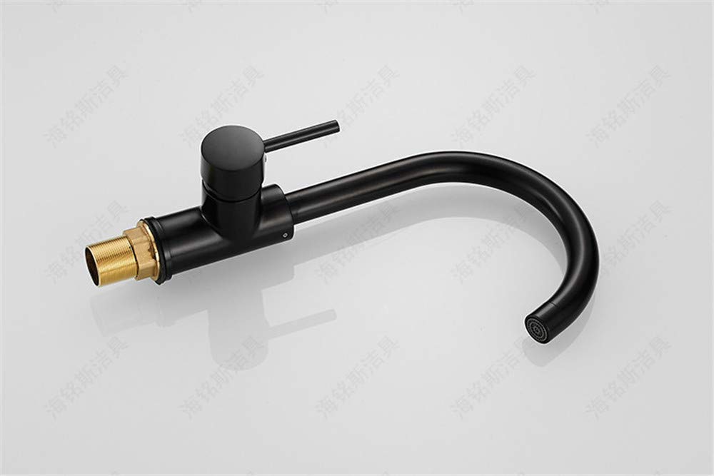 Negro Grifo De La Cocina Del Eslabón Giratorio De 360 ​​Grados Fregadero, Vegetales Codo Del Grifo Del Lavabo Con Aireador Retro Del Orbe Hornear Paint Grifo