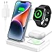 Produktbild CAVN 3 in 1 Kabelloses Ladegerät, Wireless Charger Kompatibel mit iPhone 15 14 13 12 11 Pro Max/XS/X/8+, iWatch Ultra /9/8/ 7/6/SE/5/4/3/2,AirPods Pro/2/3,Galaxy S22 S21/S20/S10+,Induktive Ladestation