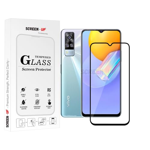 Image of ScreenUp Tempered Glass For ViVO Y51 2020 - Ultra Clear, 9H Scratch Resistant, Full Coverage, Easy Install Screen Protector