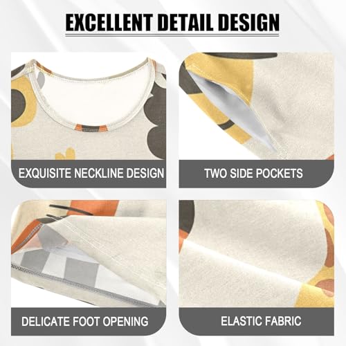 Summer Pajama Set Cute Animal, Short Sleeve Sleepwear Nightwear4