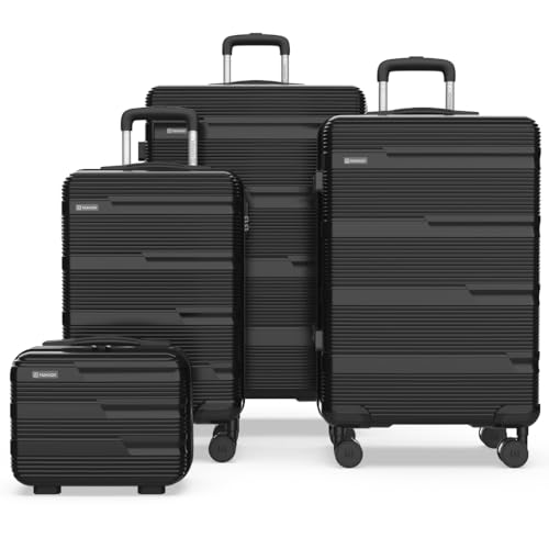 NUMADA - Juego de Maletas de Viaje 4 pzs Upfly T10 ABS. Cabina 55x40x20, Mediana 60L, Grande 78L y...