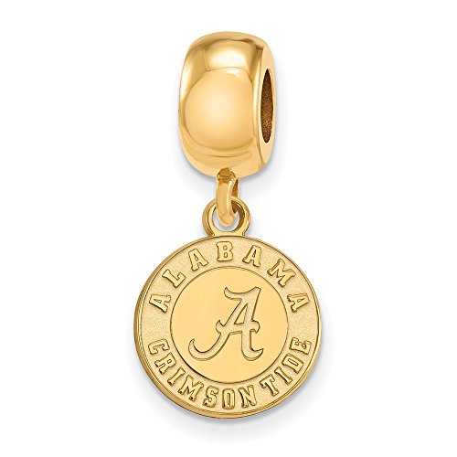 Alabama Bead Charm Small (1/2 Inch) Dangle (Gold Plated)