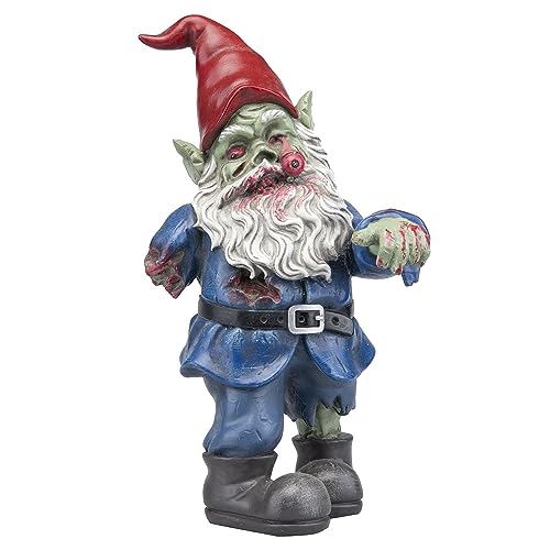 FICITI Zombie Gnome Evil Scary Walking Dead Gnome Gnombia Garden Statue, Halloween Decoration - 10 inches