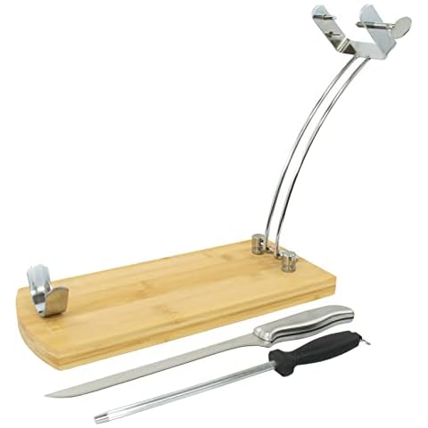 Fackelmann Set Soporte Jamonero Plegable de Bambú Cover