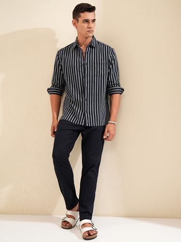 Image of Highlander Men's Striped Relaxed Fit HLSH016347