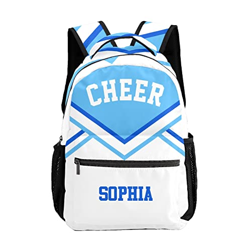 Personalized Cheer Cheerleader Sky Blue Custom Backpack Waterproof Multifunctional Daypack with Name Gift
