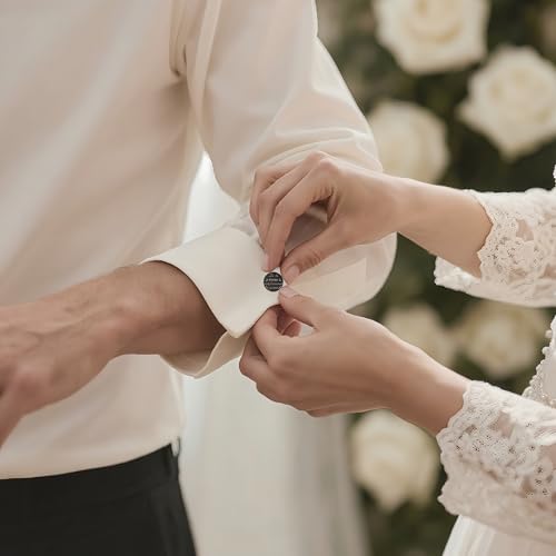 Mancuernillas de acero personalizadas grabadas para hombre miniatura 3