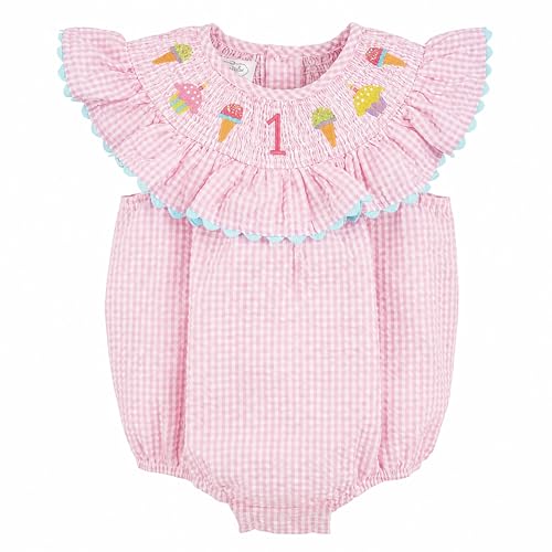 Image of Mud Pie Baby Girls' Smocked Birthday Bubble