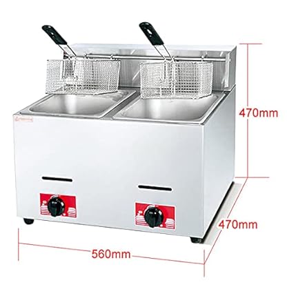 Generic 6L/12L Kommerzielle Gas-Fritteuse, Edelstahl Hohe Kapazität Professionelle Gas-Arbeitsplatte-Küchen-Fritteuse für Fry ​Restaurants Supermärkte Fast-Food-Stände – Bild 4