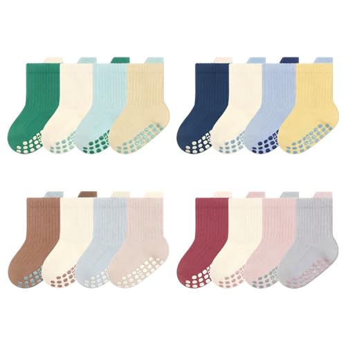 Toddler Boys Girls Solid Color Socks Little Kids Non-Slip Grip Ankle Socks Infant Baby Gifts Crew Cotton Socks3