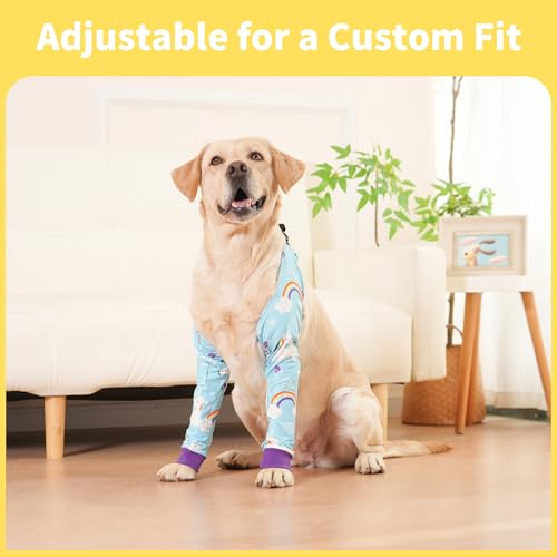 Image of LovinPet Dog Elbow Protector Anti-Licking Elbow Sleeve, Adjustable, Comfortable & Durable Front Leg Guard for Medium to Large Dogs, Prevents Licking and Chewing,Dog Sleeve,Dog Leg Sleeve,Blue