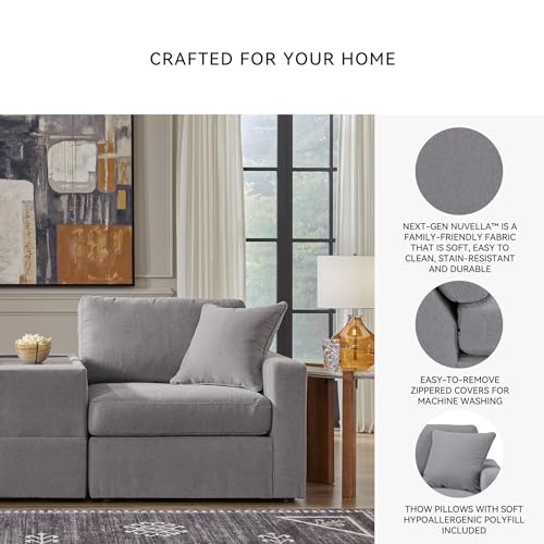 Image of Signature Design by Ashley 7-Piece Modular Sectional Sofa, Granite Gray