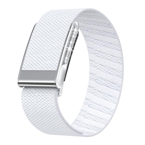 Coque Whoop 5.0 blanche bracelet sport nylon et cadre métal strass amovible