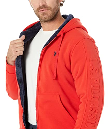 U.S. POLO ASSN. Men's Embossed Wordmark Sherpa Hoodie3