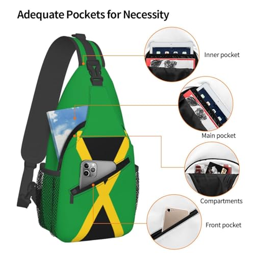 Jamaica Shoulder Bag Jamaica Flag Sling Backpack Daypack Casual Bag Jamaican Backpack Bag for Outdoor4