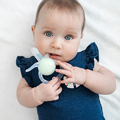 Image of Joymax Baby Teething Toys, BPA-Free and CPSIA Certified Soft Freezable Rattle Molar Teether Toothbrush for Babies 0-6 Month - Food Grade Silicone - Dishwasher & Freezer Safe