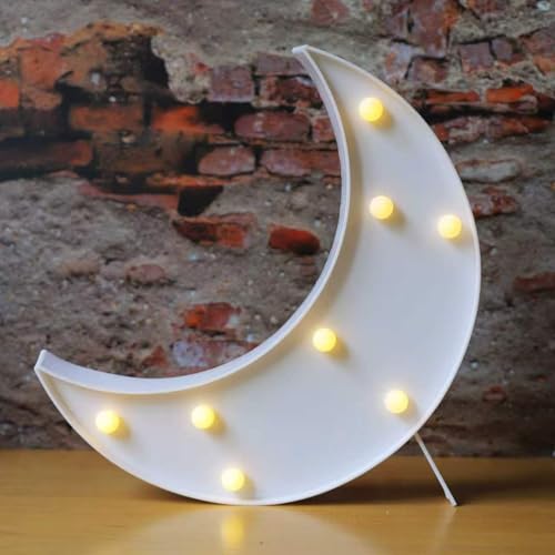 Lámpara de noche luna LED blanca batería 9.6 pulg miniatura 1