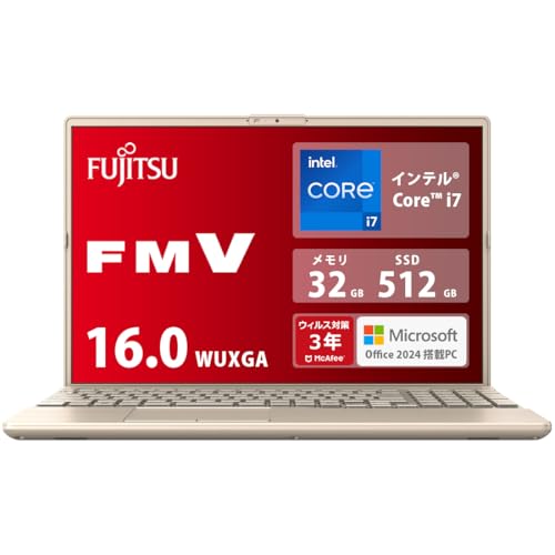 富士通 ノートパソコン 日本製 FMV LIFEBOOK WA3/J3 (MS Office 2024/Win 11/16.0型/Core i7/32GB/SSD 512GB/BDXL対応 Blu-ray Discドライブ) AHシリーズ AZ_WA3J3_Z668のサムネイル