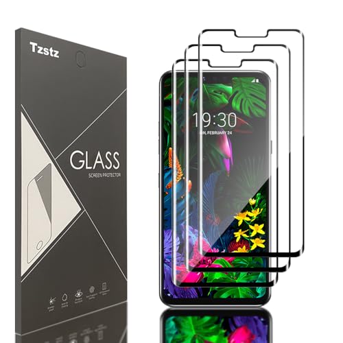 Tzstz 3 Piezas Protector De Pantalla De Vidrio Templado Para LG G8 ThinQ 3D Cubierta De Pantalla Completa Dureza 9H Anti Arañazos Protector De Pantalla