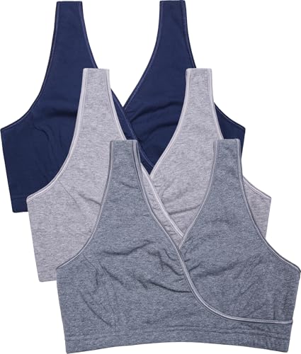 Image of CAKYE 3 Pack Maternity Nursing Sleep Bra Breastfeeding Cotton Bralette