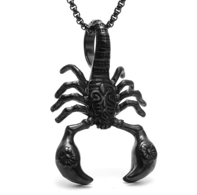 Pidak Collier Scorpion style tribal - Pendentif 5,5 cm disponible en or, argent ou noir, XL, Métal, Pas de gemme