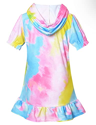 Image of CHILDRENSTAR Girls Swim Coverups Terry Swimsuit Cover-Up Hooded Zip-Up Beach Robe
