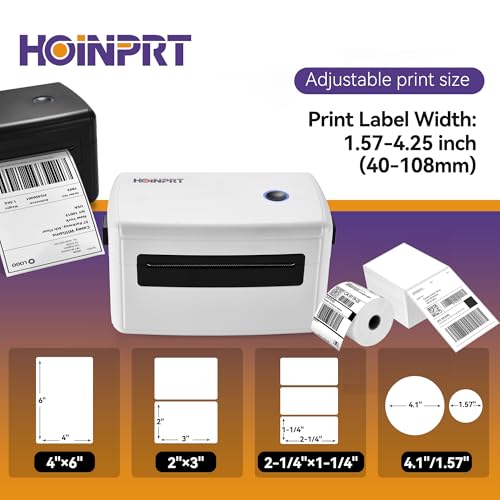 Image of Thermal Label Printer 4x6 - USB Shipping Label Maker for Small Business - High-Speed, Inkless, Label Printer for USPS, Amazon, Etsy, Shopify - Windows Compatible (White)